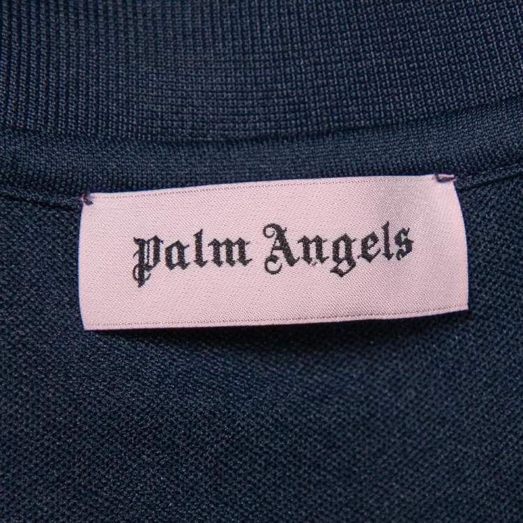 Pre Owned Palm Angels Navy Blue Jersey Strip Detail Track Jacket S