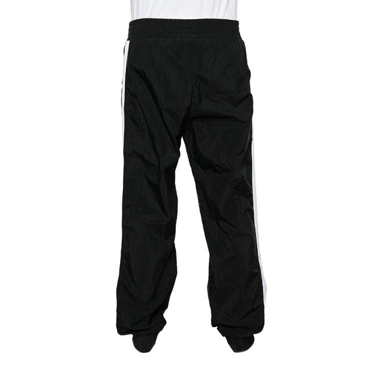 Pre Owned Palm Angels Black Logo Printed Synthetic Joggers L