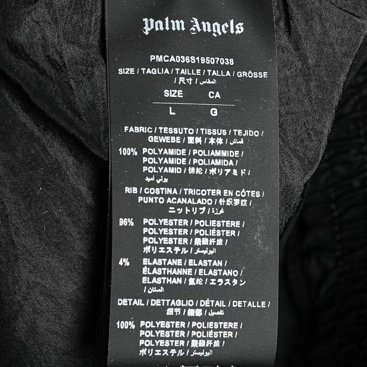 Pre Owned Palm Angels Black Logo Printed Synthetic Joggers L
