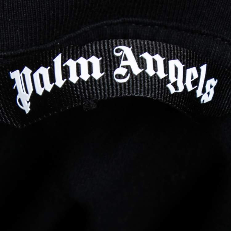 Pre Owned Palm Angels Black Cotton Sprayed Logo Printed Crew Neck T-Shirt L