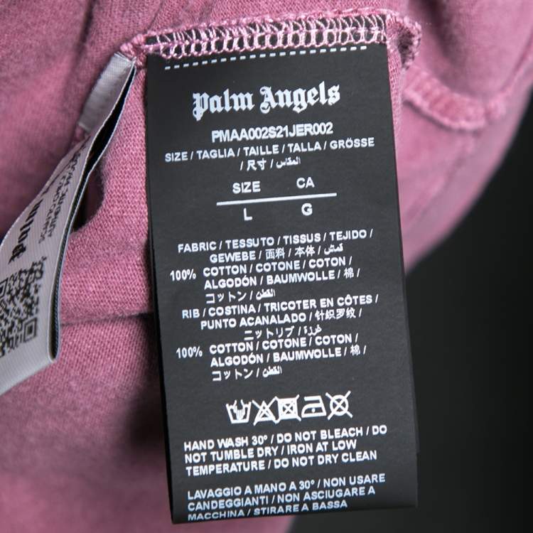 مملوكة مسبقًا Palm Angels Purple Logo Printed Cotton Oversized T-Shirt L
