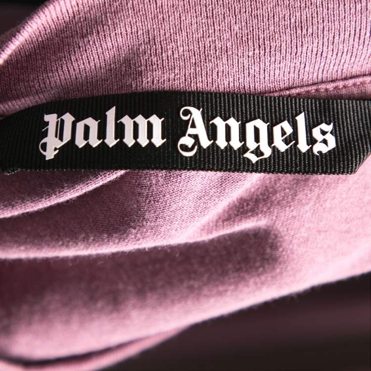 مملوكة مسبقًا Palm Angels Purple Logo Printed Cotton Oversized T-Shirt L