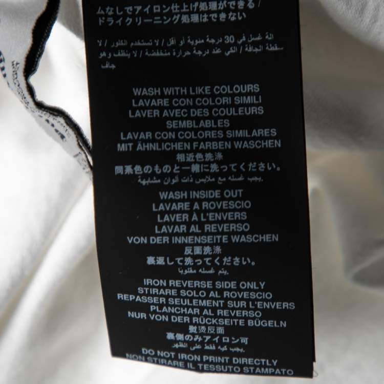 Pre Owned Palm Angels White Cotton Foil Logo Printed Crew Neck T-Shirt L
