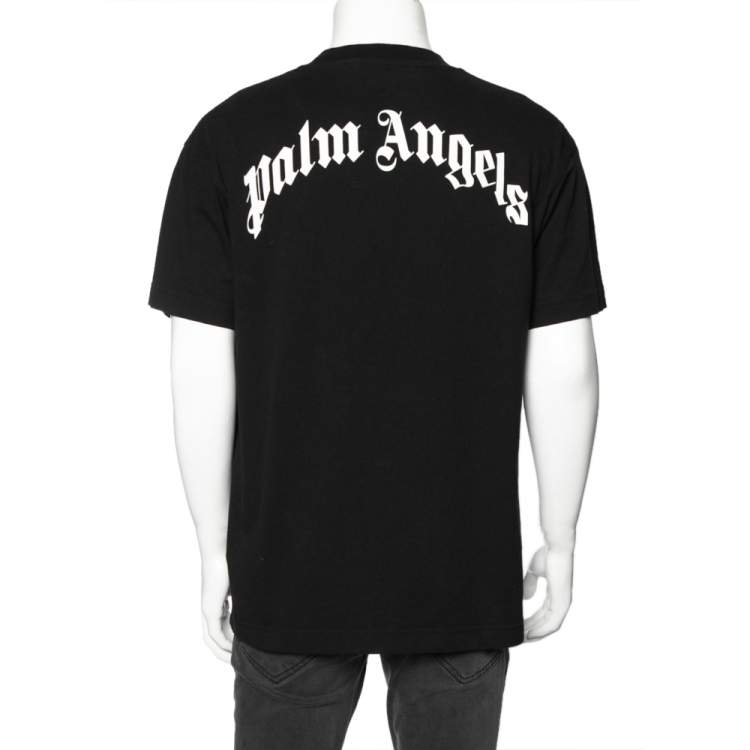 Pre Owned Palm Angels Black Cotton Ice Bear Printed Crewneck T-Shirt L