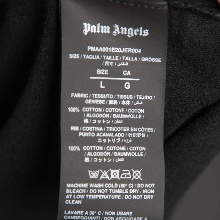 Pre Owned Palm Angels Black Cotton Ice Bear Printed Crewneck T-Shirt L