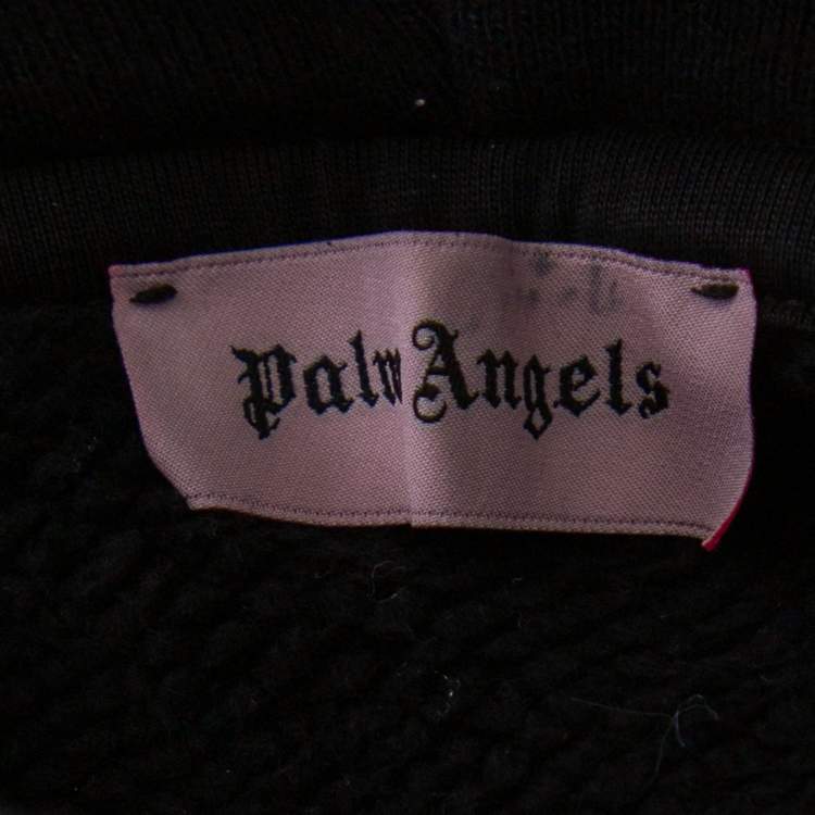 Pre Owned Palm Angels Black Knit Bear Applique Hoodie S