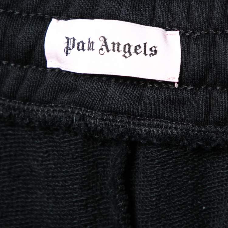Pre Owned Palm Angels Black Cotton Knit Logo Printed Sweatpants M