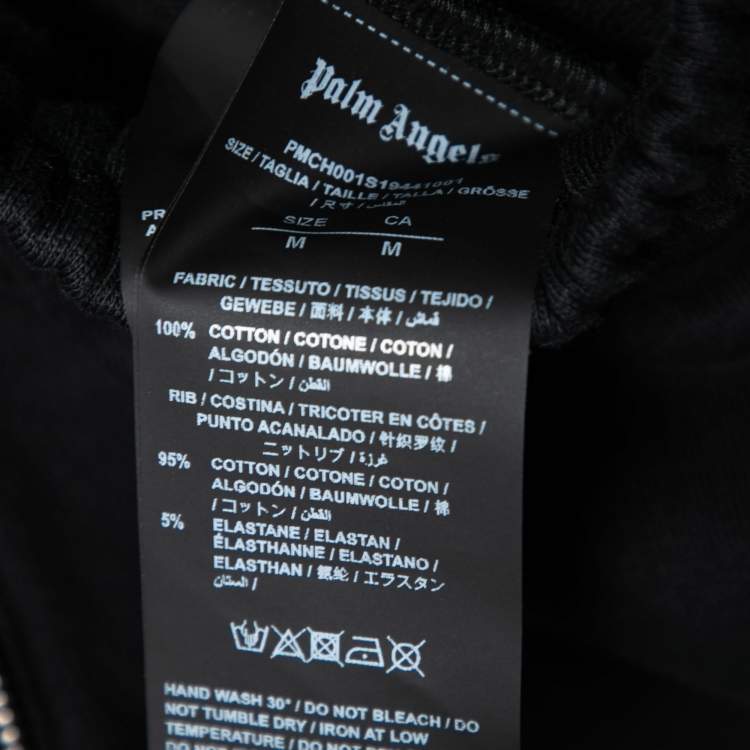 Pre Owned Palm Angels Black Cotton Knit Logo Printed Sweatpants M