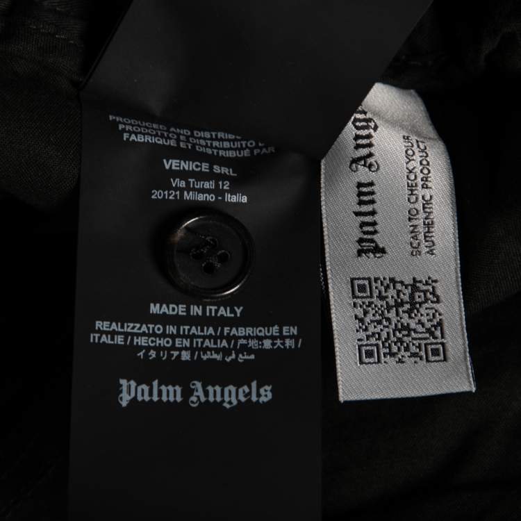 Pre Owned Palm Angels Black Cotton Stripe Trimmed Shorts M