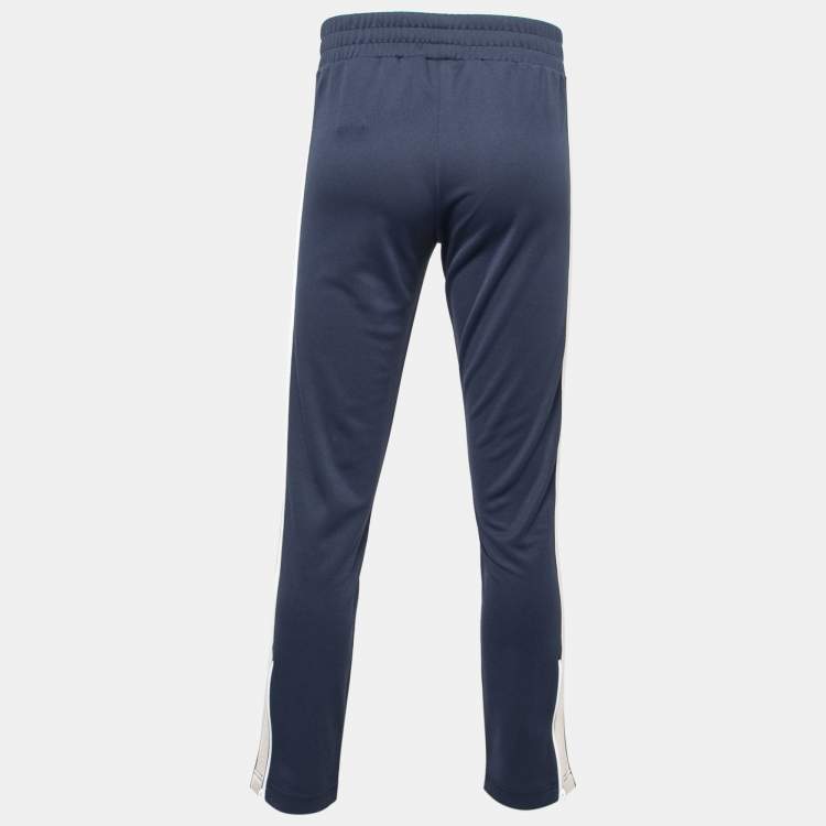 Pre Owned Palm Angels Navy Knit Logo Print Joggers S