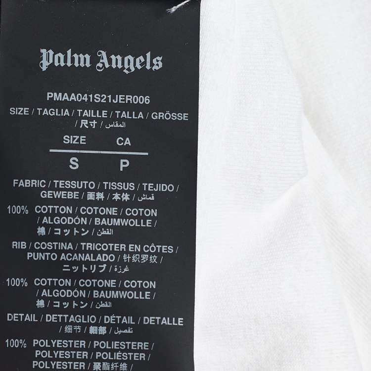 Pre Owned Palm Angels White Pirate Bear Printed Cotton Oversized T-Shirt S