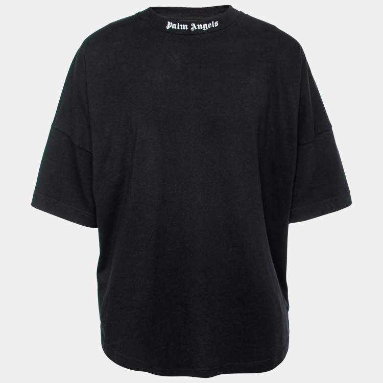 Palm Angels Black Logo Print Cotton Crewneck T-Shirt XL Palm