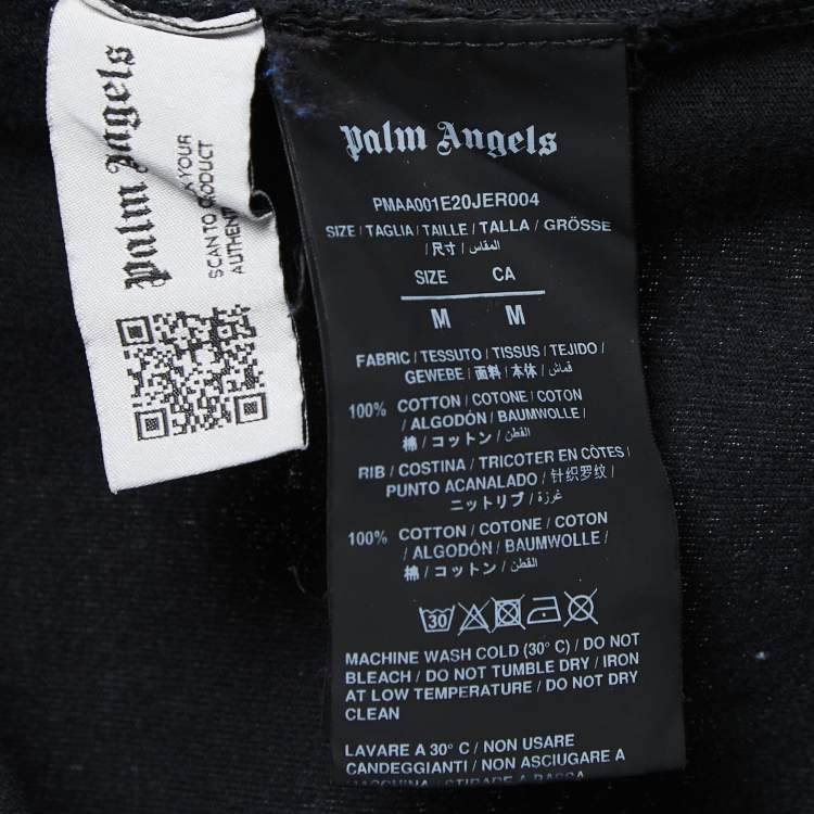 Pre Owned Palm Angels Black Cotton Teddy Bear T-Shirt M
