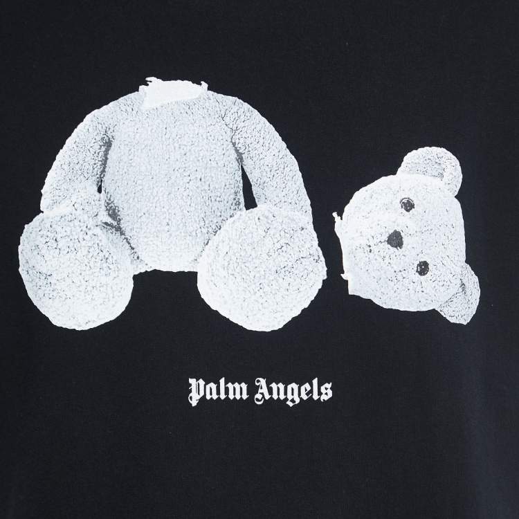 Pre Owned Palm Angels Black Cotton Teddy Bear T-Shirt M