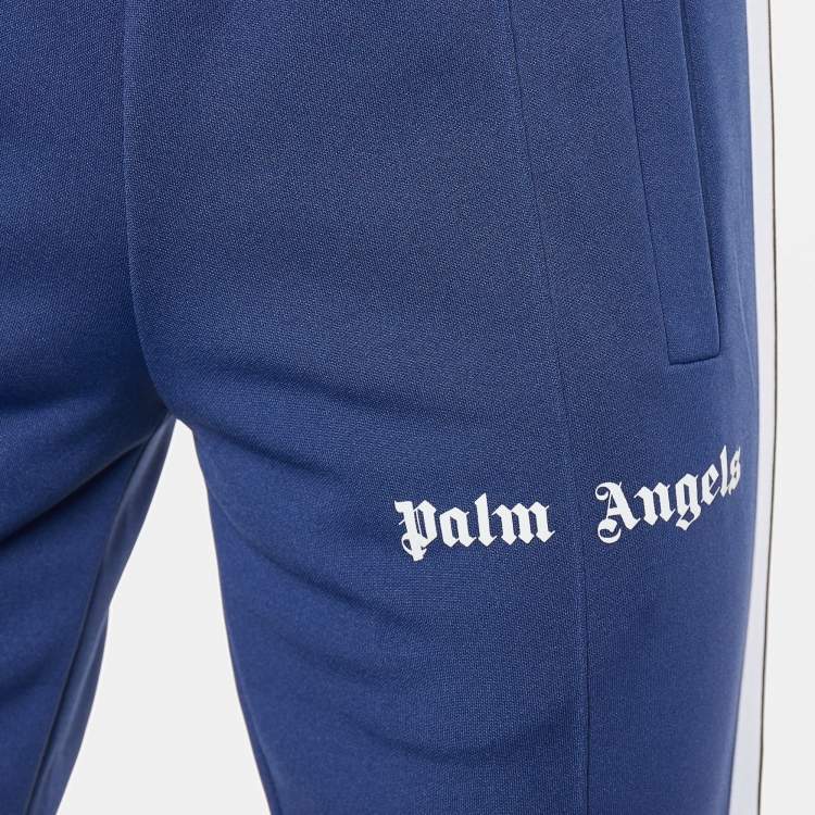 Pre Owned Palm Angels Blue Jersey Side Stripe Detail Track Pants S