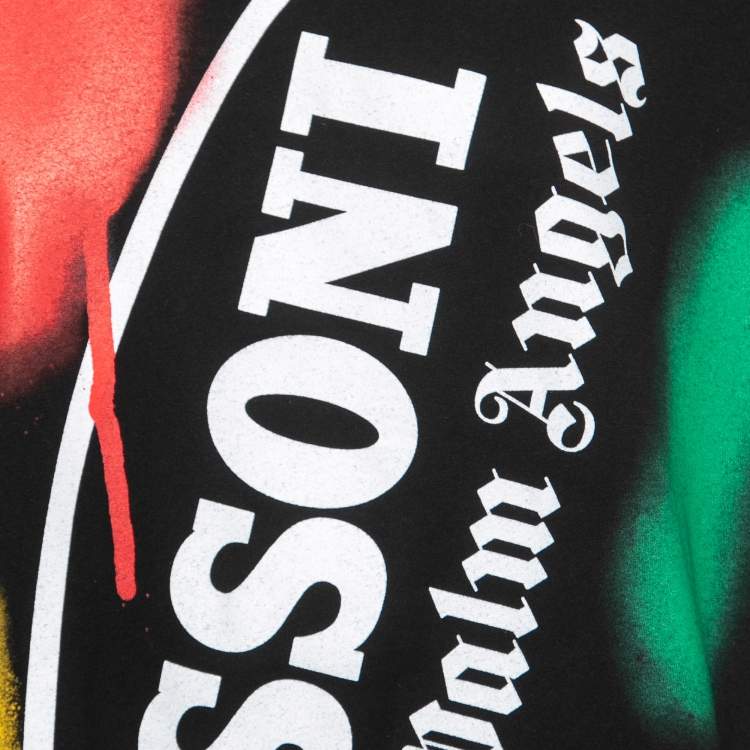 Pre Owned Palm Angels x Missoni Sport Logo Printed Cotton T-Shirt M