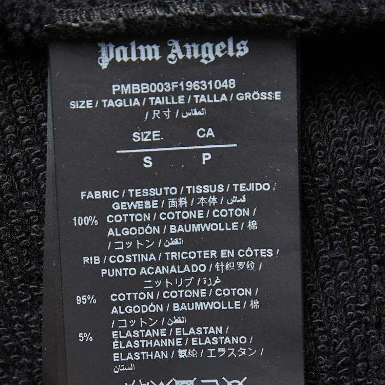 Pre Owned Palm Angels Black Printed Cotton Hoodie S