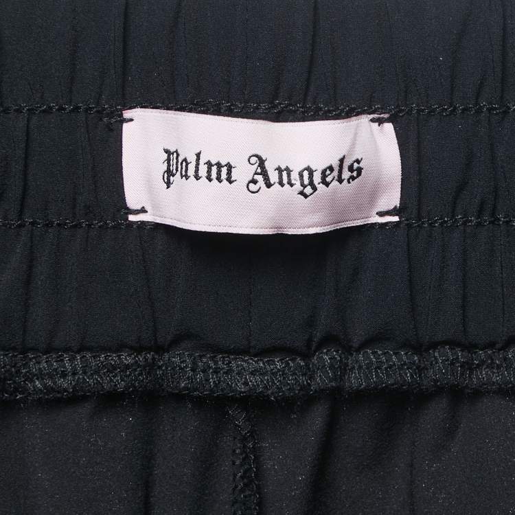 Pre Owned Palm Angels Black Nylon Zip Detailed Elasticized Waist Track Pants M