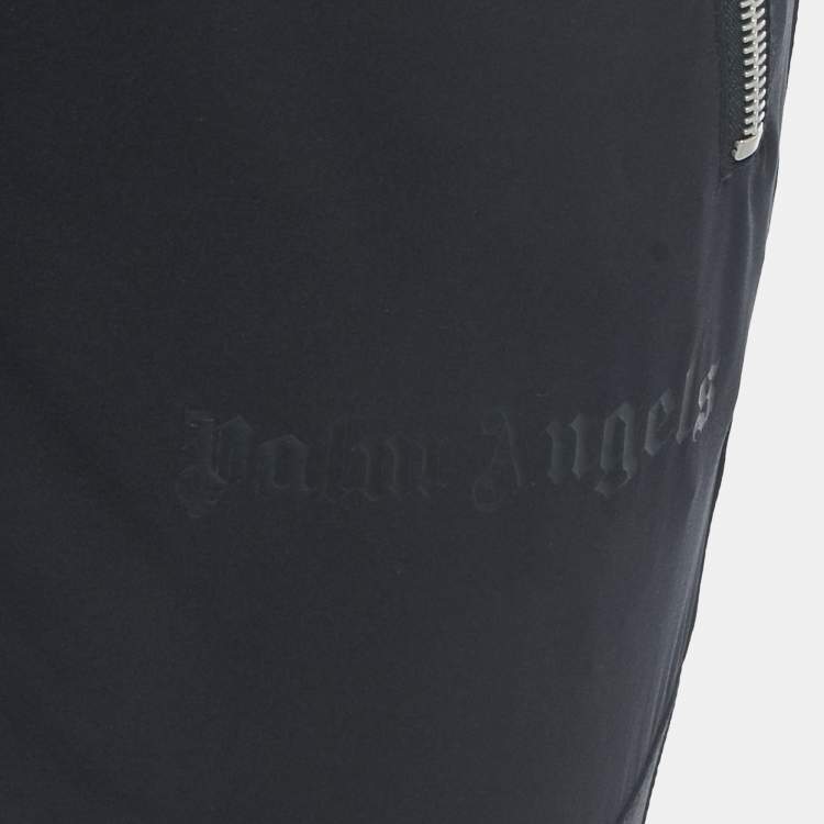 Pre Owned Palm Angels Black Nylon Zip Detailed Elasticized Waist Track Pants M