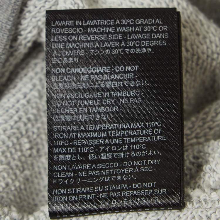 Pre Owned Palm Angels Grey Palm Trees Glitter Print Cotton Knit Sweatshirt L