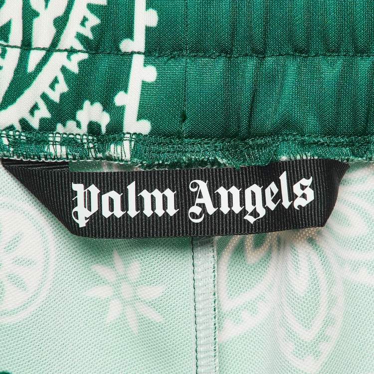 Pre Owned Palm Angels Green Bandana Print Technical Knit Track Pants L