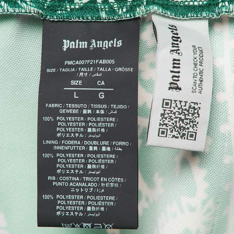 Pre Owned Palm Angels Green Bandana Print Technical Knit Track Pants L