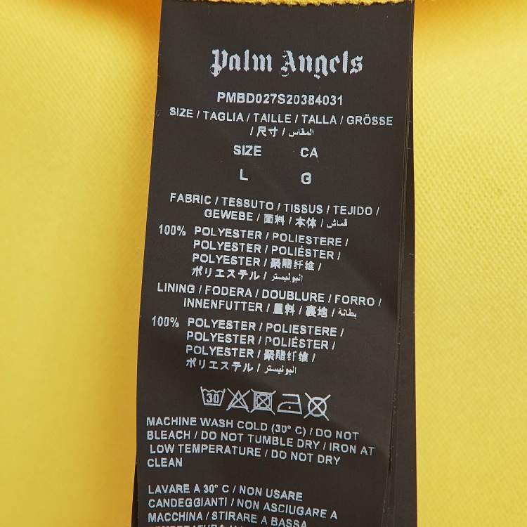 Pre Owned Palm Angels Yellow Printed Jersey Zipped Front Jacket L