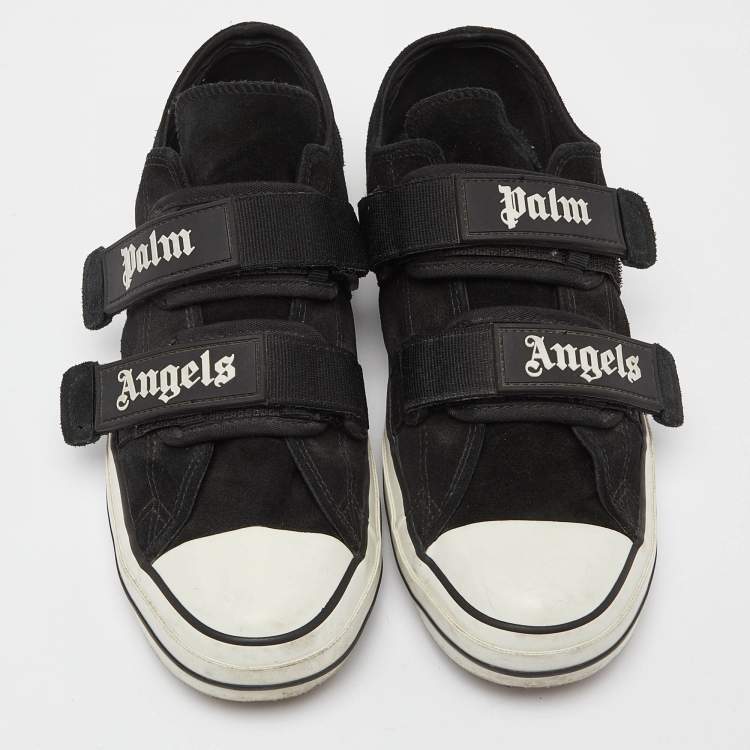 Pre Owned Palm Angels Suede/White Suede Double Velcro Strap Low Top Sneakers Size 41