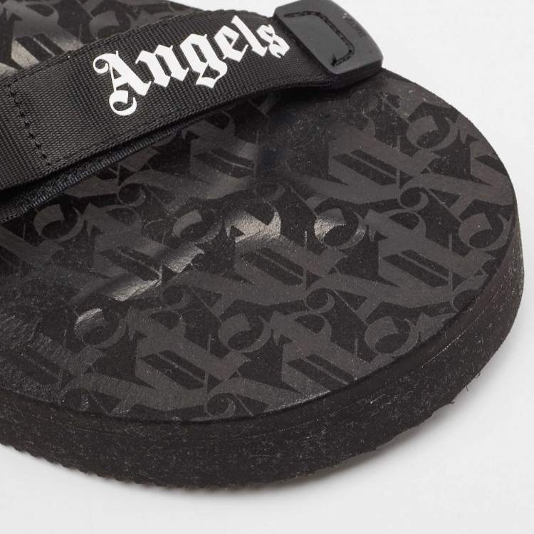 Pre Owned Palm Angels x Suicoke Black Canvas Slide Sandals Size 44