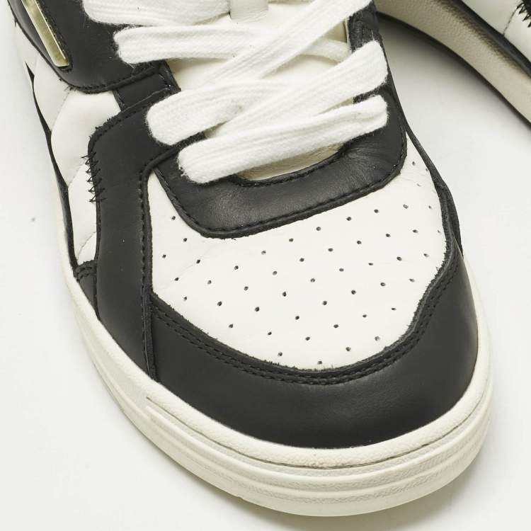 Pre Owned Palm Angels Black/White Leather Palm University Sneakers Size 40