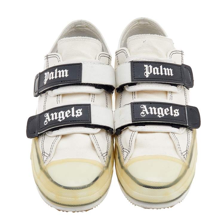 Pre Owned Palm Angels White Canvas Vulcanized Low Top Sneakers Size 42