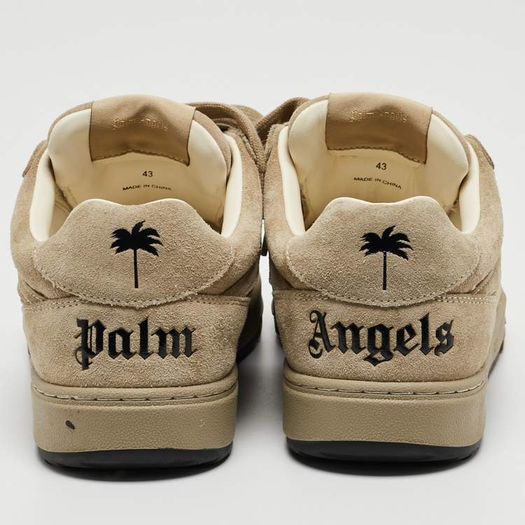 Pre Owned Palm Angels Olive Green Suede Lace Up Sneakers Size 43