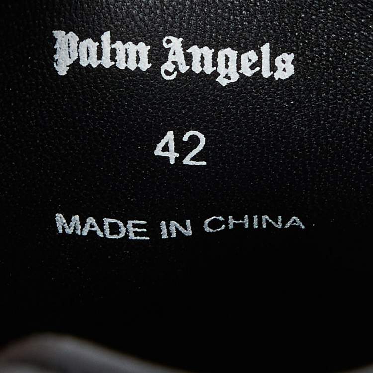 Pre Owned Palm Angels Black Leather Teddy Low Top Sneakers Size 42