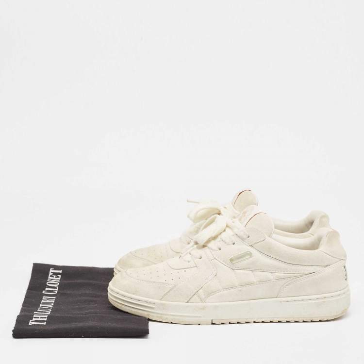 Pre Owned Palm Angels Off White Suede Lace Up Sneakers Size 42