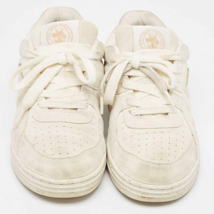 Pre Owned Palm Angels Off White Suede Lace Up Sneakers Size 42