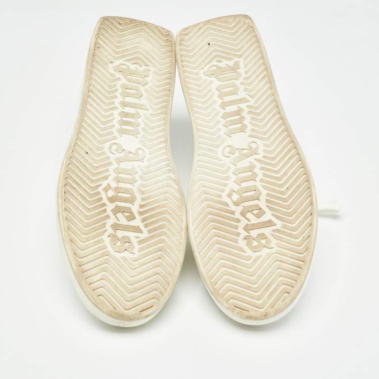 Pre Owned Palm Angels White Leather Two Low Top Sneakers Size 45