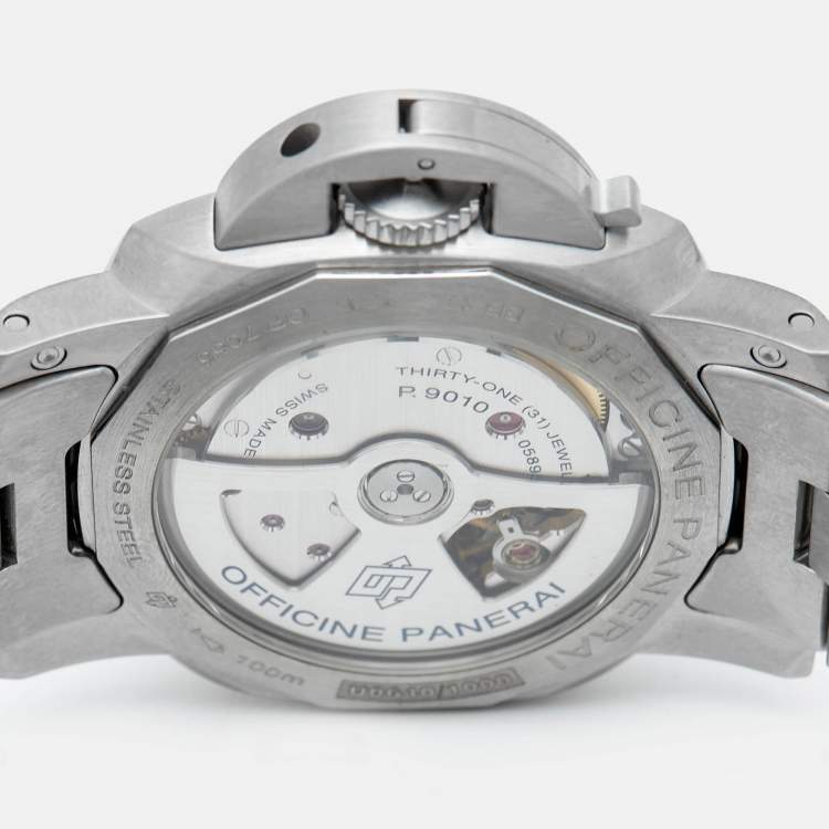 Pre Owned Panerai Black Stainless Steel Luminor Marina PAM00722 Men's Wristwatch 42 mm