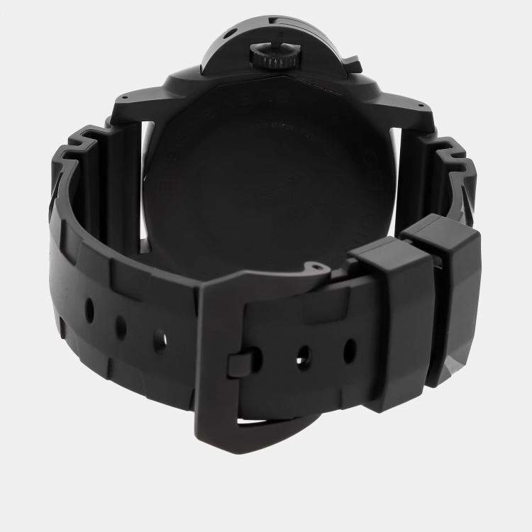 Pre Owned Panerai Black Forged Carbon Luminor Submersible PAM01616 Automatic Men's Wristwatch 47 mm