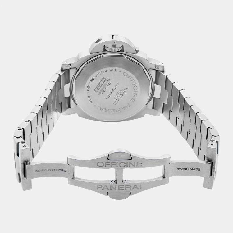 Pre Owned Panerai Black Stainless Steel Luminor Marina PAM00299 Automatic Men's Wristwatch 44mm