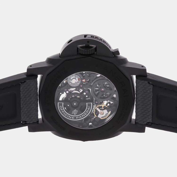Pre Owned Panerai Submersible S Brabus Black Ops Edition Carbotech PAM1240 Automatic Carbotech Skeleton Dial Men's Wristwatch 47mm