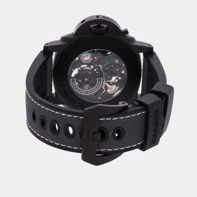 Pre Owned Panerai Submersible S Brabus Black Ops Edition Carbotech PAM1240 Automatic Carbotech Skeleton Dial Men's Wristwatch 47mm