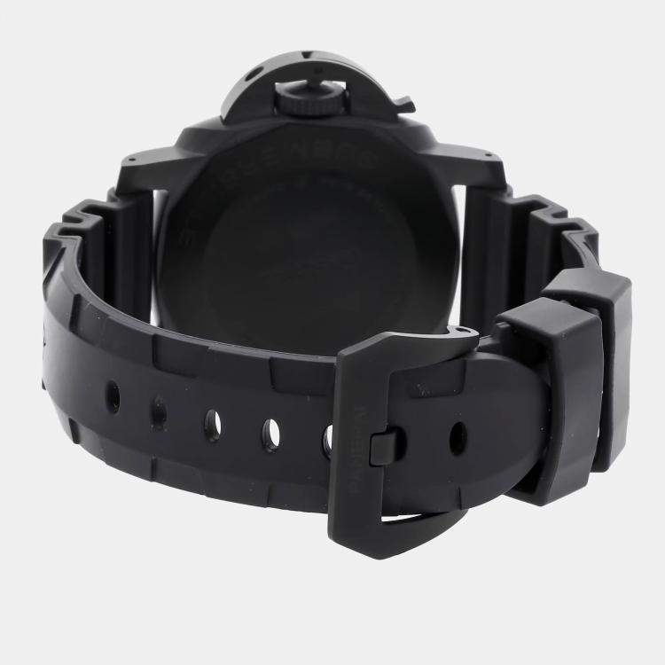 Pre Owned Panerai Submersible PAM1231 Automatic Carbotech Black Dial Men's Wristwatch 42mm