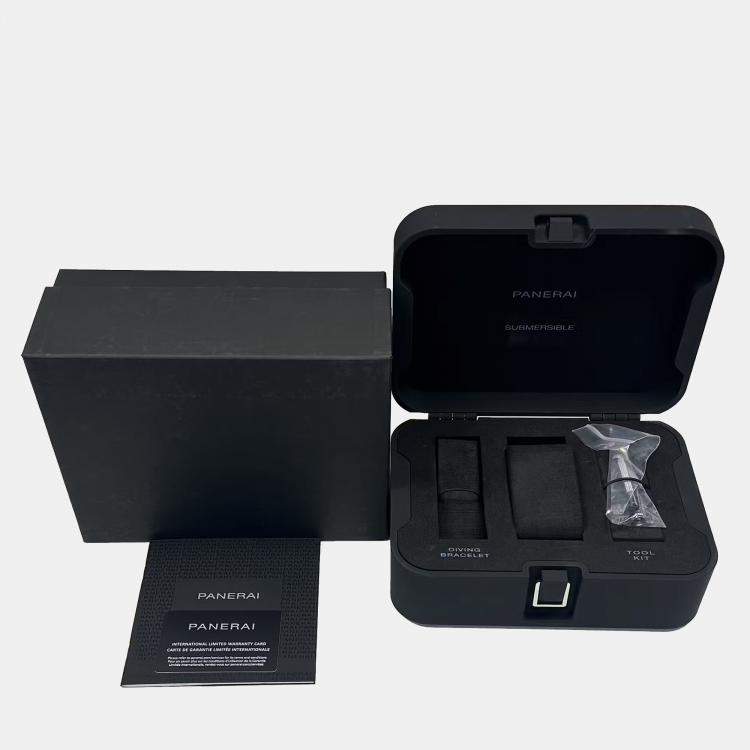 Pre Owned Panerai Submersible PAM1231 Automatic Carbotech Black Dial Men's Wristwatch 42mm