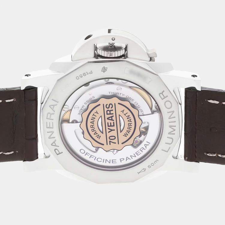 Pre Owned Panerai Luminor 1950 Marina PAM1116 Automatic Carbotech Black Dial Men's Wristwatch 44mm