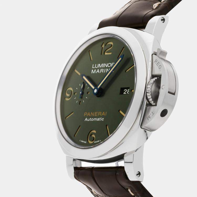 Pre Owned Panerai Luminor 1950 Marina PAM1116 Automatic Carbotech Black Dial Men's Wristwatch 44mm