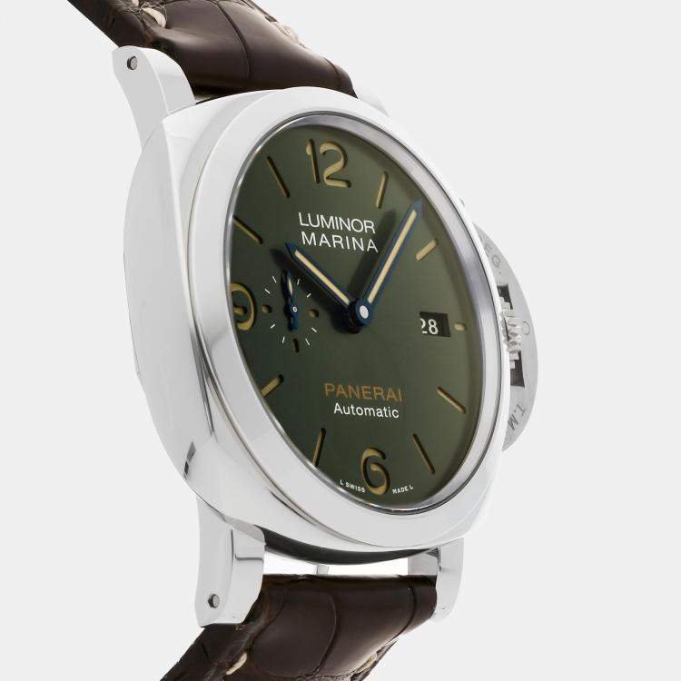 Pre Owned Panerai Luminor 1950 Marina PAM1116 Automatic Carbotech Black Dial Men's Wristwatch 44mm