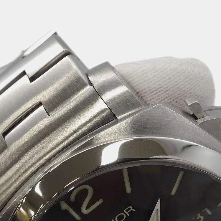 Pre Owned Panerai Black Stainless Steel Luminor PAM00329 Automatic Men's Wristwatch 44 mm