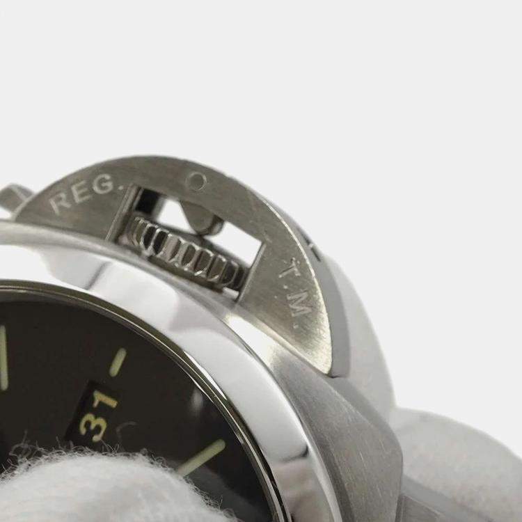 Pre Owned Panerai Black Stainless Steel Luminor PAM00329 Automatic Men's Wristwatch 44 mm