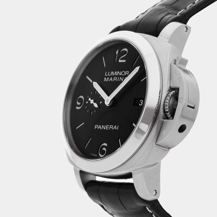 Pre Owned Panerai Luminor Marina 1950 3 Days PAM312 Automatic Stainless Steel Black Dial Men's Wristwatch 44mm