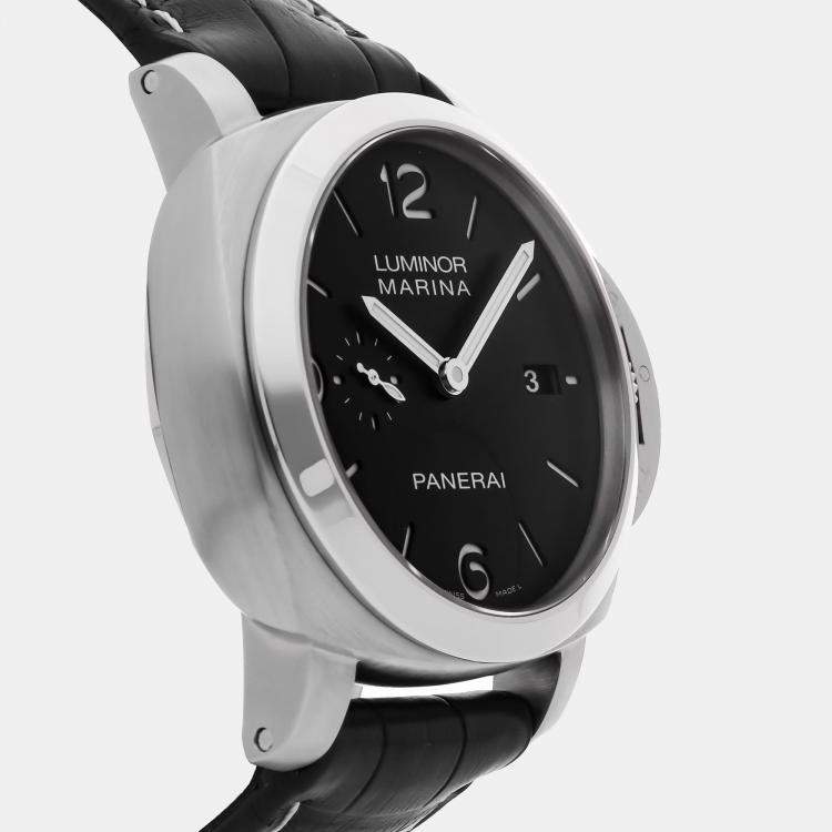 Pre Owned Panerai Luminor Marina 1950 3 Days PAM312 Automatic Stainless Steel Black Dial Men's Wristwatch 44mm